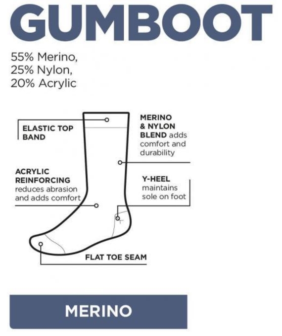 Merino Gumboot Sock (3 pack) 
