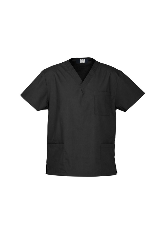 Classic Polycotton Scrubs Top - Unisex - Black