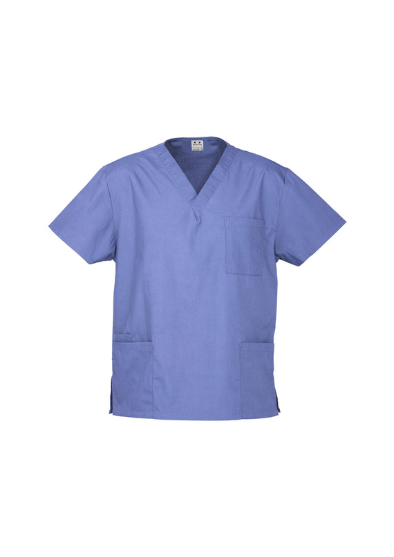 Classic Polycotton Scrubs Top - Unisex - Mid-Blue