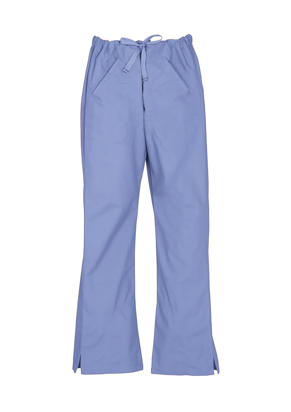 Bootleg Scrub Pants - Women - Mid Blue
