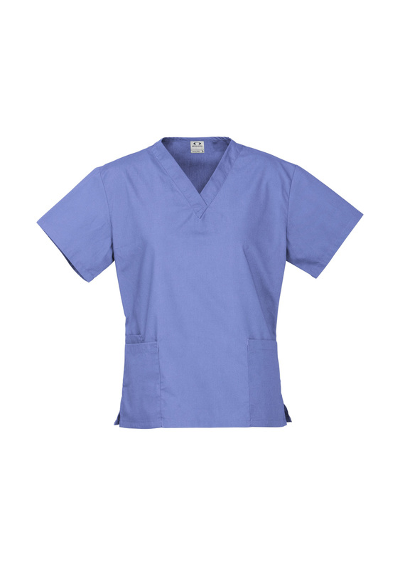 Classic Poly/cotton Scrubs Top - Women - Mid-Blue