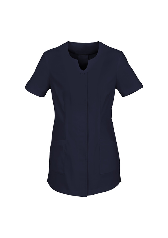Eden Stretch Button through Health Tunic - Navy