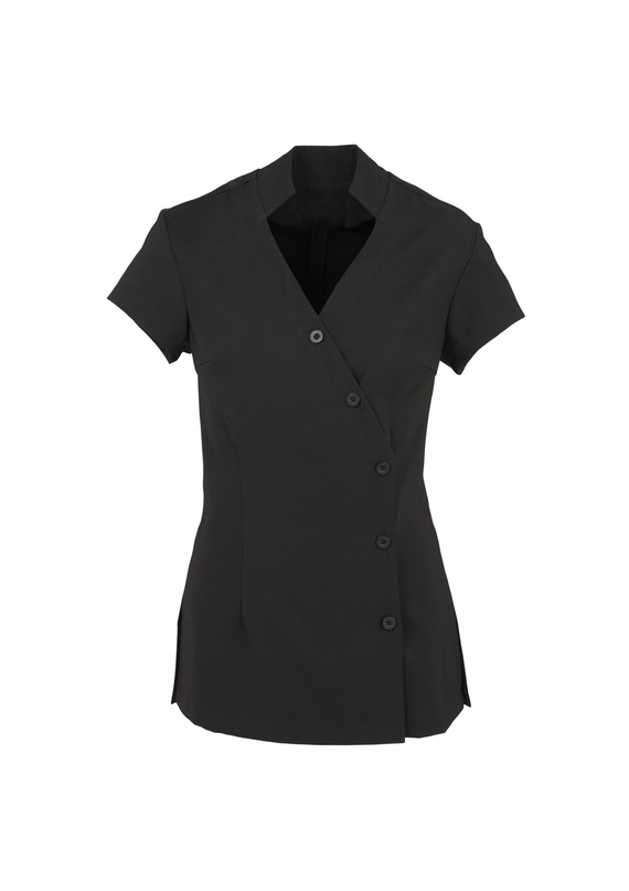 Zen Stretch Crossover Medical Tunic - Black