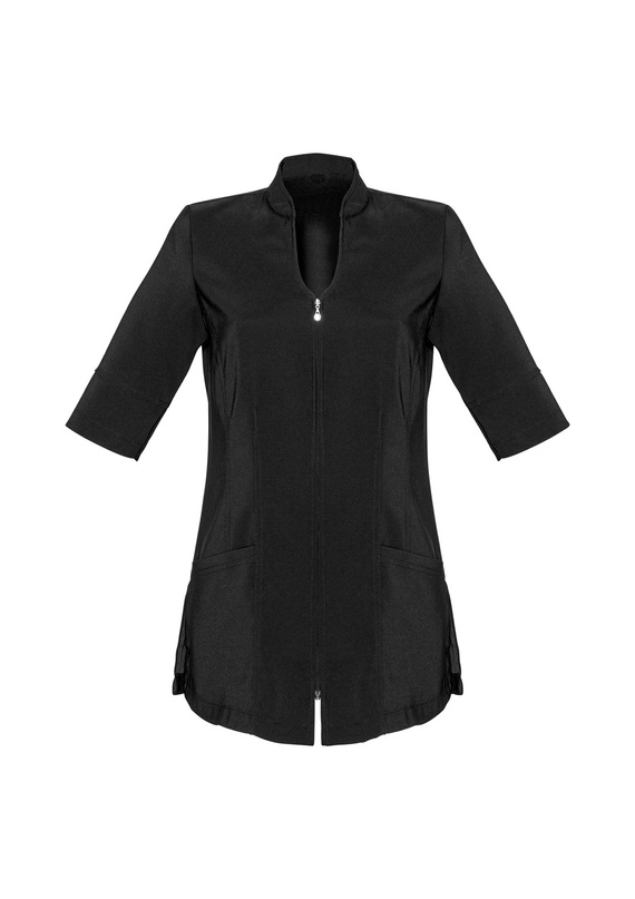 Bliss Zip Front Luxury BeautyTunics - Black
