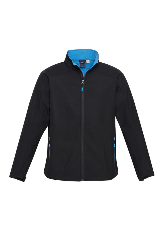 Geneva Soft Shell Jacket - Youth - Black/Cyan
