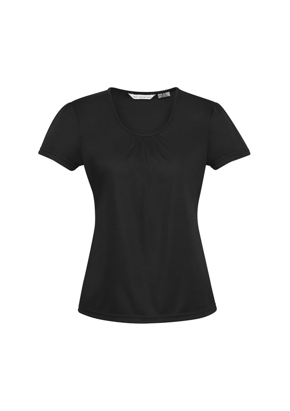 Chic Short Sleeve Knit Top - Black