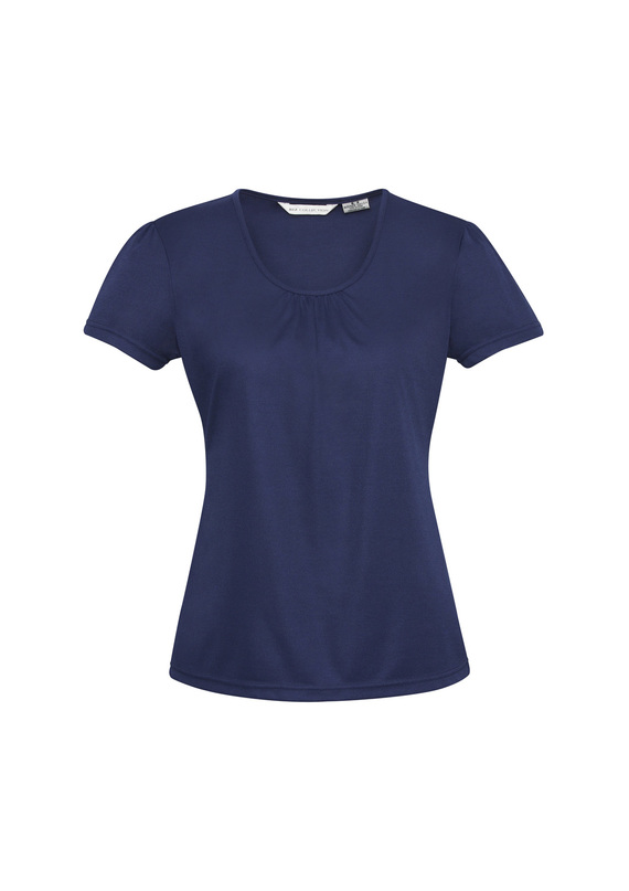 Chic Short Sleeve Knit Top - Midnight Blue