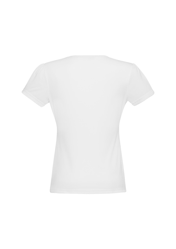 Chic Short Sleeve Knit Top - White