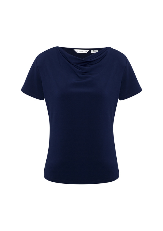 Ava Drape Knit Top - Women - Midnight Blue