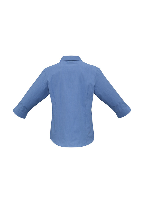 Micro Check 3/4 Sleeve Cotton/Poly Shirt - Women - Back View