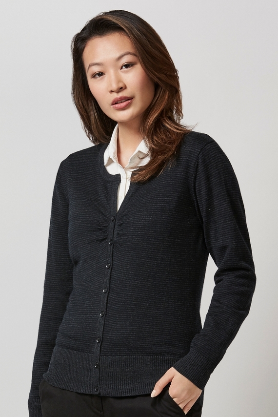 Origin Merino Cardigan Black/Charcoal - Women