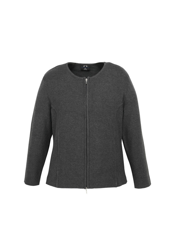 2 Way Zip Cardigan - Women - Charcoal
