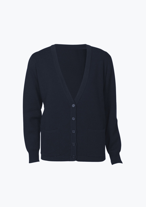 Woolmix Button Front Cardigan - Women - Navy