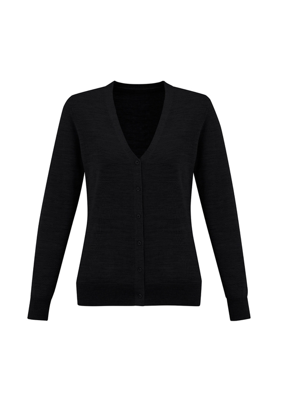 Roma 50% Merino Knit Cardigan - Women - Black