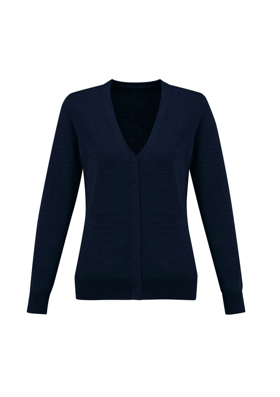 Roma 50% Merino Knit Cardigan - Women - Navy