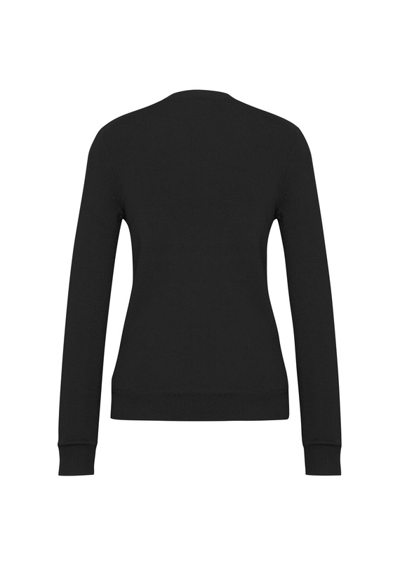 V Neck Viscose/Nylon Pullover - Women - Back View