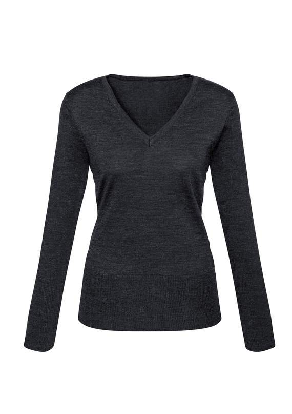 Milano Machine Washable V-Neck Pullover - Women - Charcoal