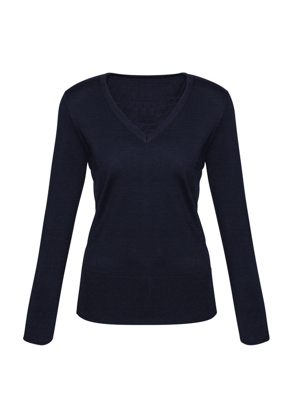 Milano Machine Washable V-Neck Pullover - Women - Navy