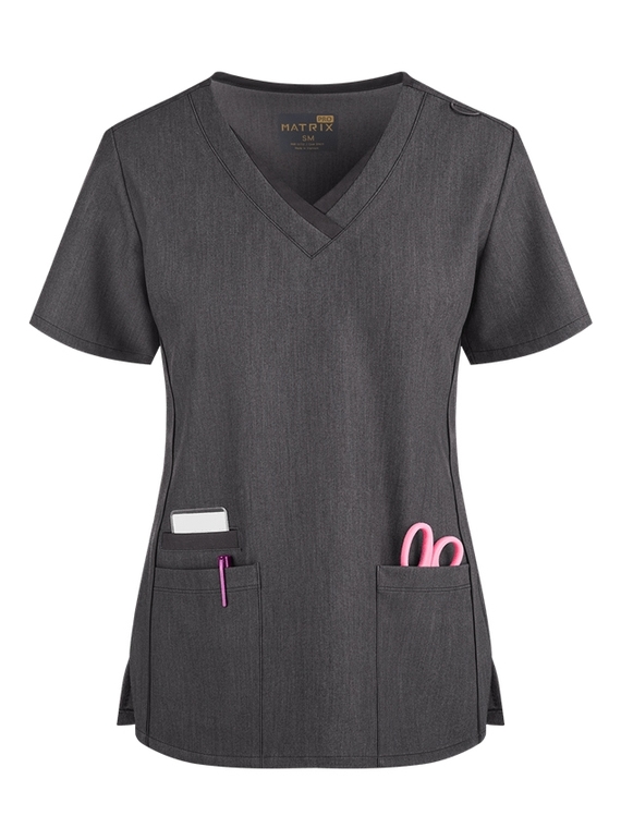 Matrix Pro Contrast Layered V-neck Scrub Top - Women