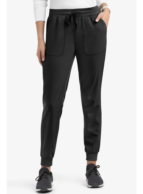 Matrix Impulse Knit Yoga Waistband Jogger Scrub Pant - Women - Black/Black Trim