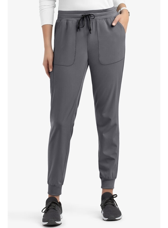 Matrix Impulse Knit Yoga Waistband Jogger Scrub Pant - Women - Pewter/Black Trim