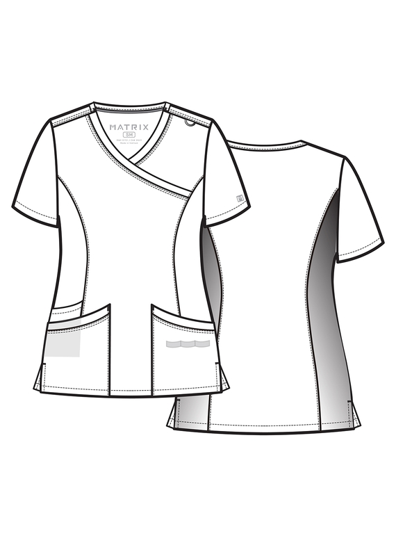 Matrix Curved Mock Wrap Scrub Top - Women