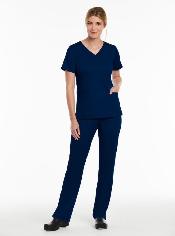 Matrix Double V-Neck Scrub Top - Women - Navy