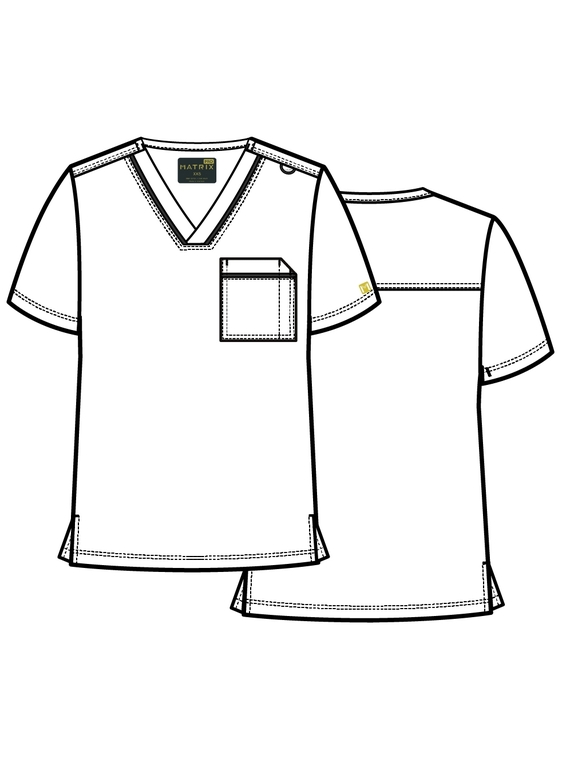 Matrix Pro Contrast Piping V-Neck Scrub Top - Men