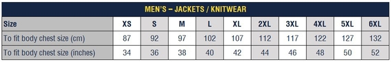 Flx & Move Heavy Duty Dobby Jacket - Sizing