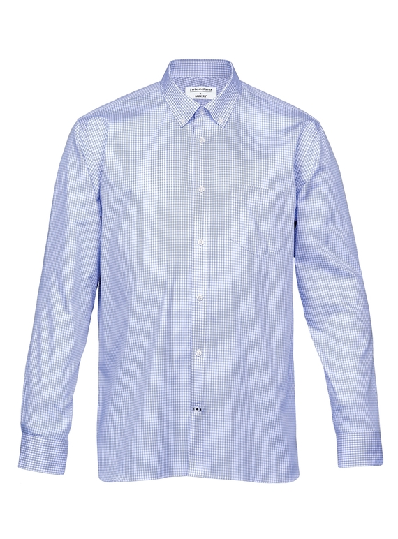 Barkers Hudson Check Shirt - Men - Sky Blue/White