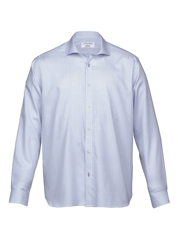 Barkers Lyndhurst Check Shirt - Men - White/Blue
