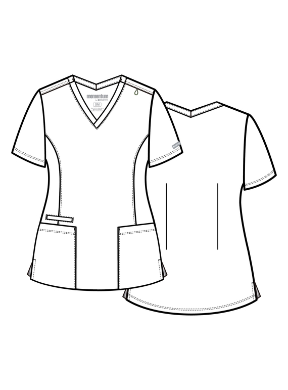 Momentum Double V Neck Scrub Top - Women