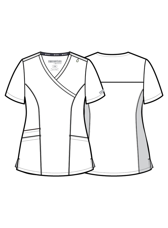 Momentum Mock Wrap Neck Scrub Top - Women