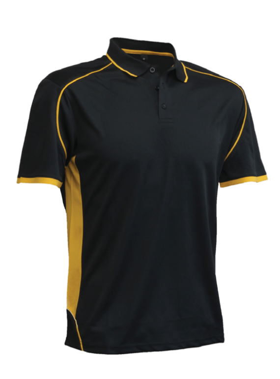 Matchpace Quick Dry Polo Shirt - Unisex/Adult - Black/Gold