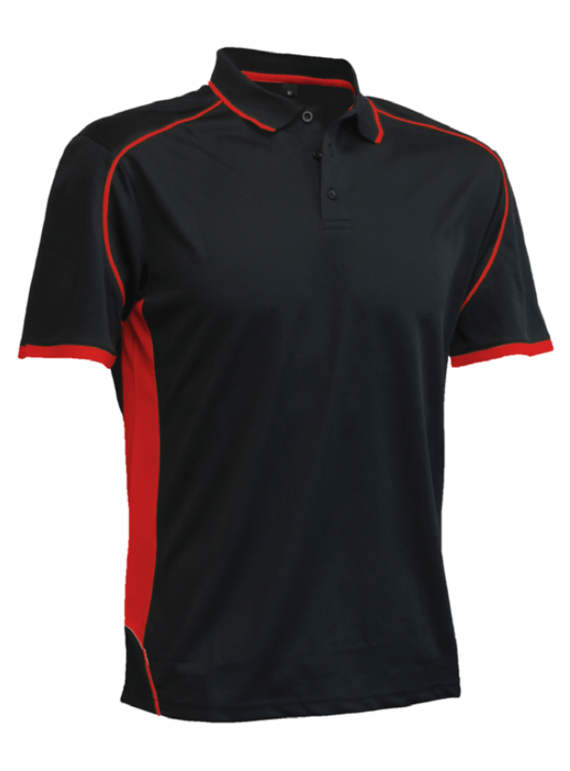 Matchpace Quick Dry Polo Shirt - Unisex/Adult - Black/Red