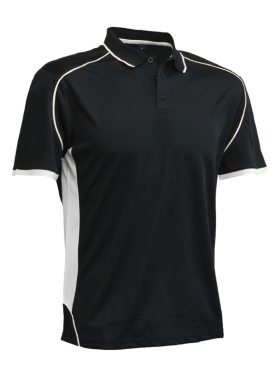 Matchpace Quick Dry Polo Shirt - Unisex/Adult - Black/White