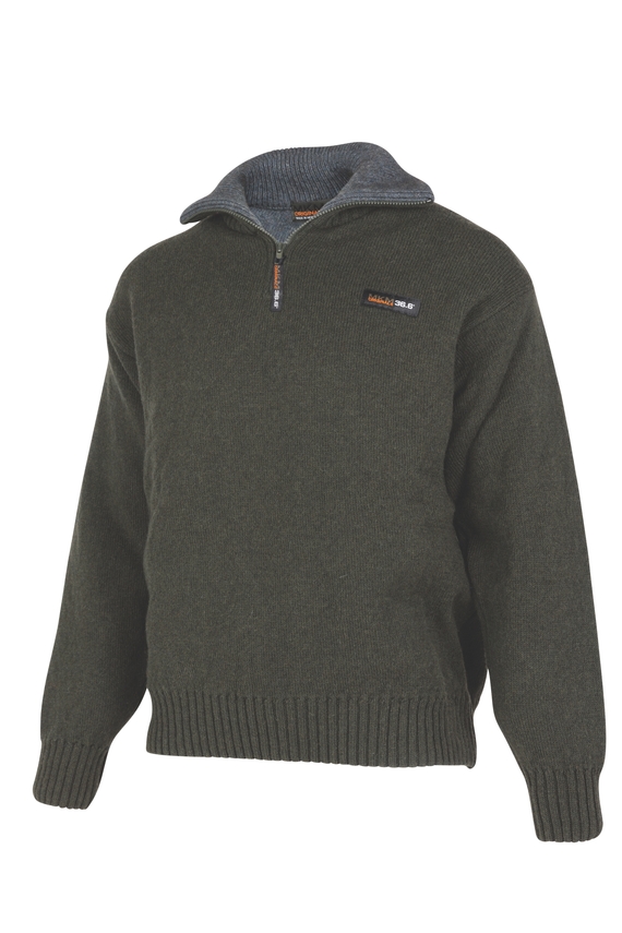 Tasman 36.6 Zip and Collar Sweater - MKM logo - Hunter Green