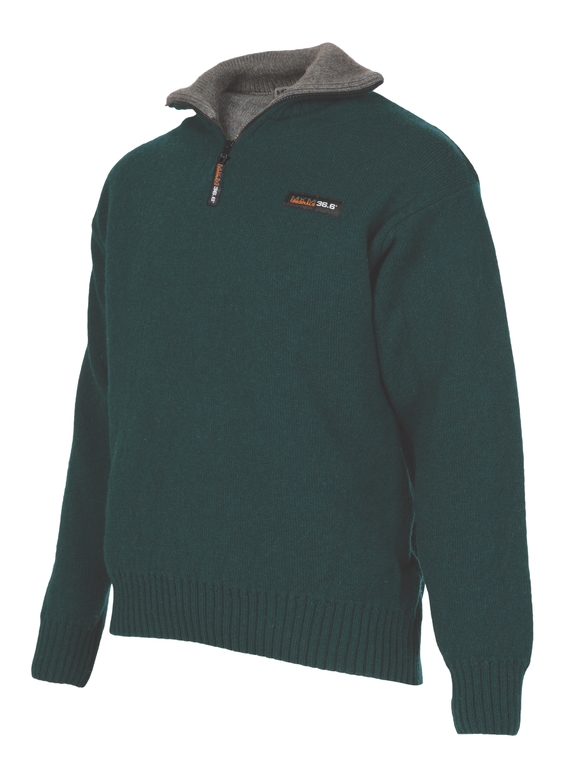 Tasman 36.6 Zip and Collar Sweater - MKM logo - Jade