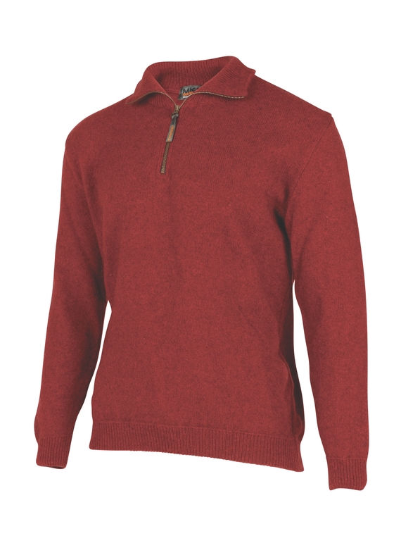 Legend Zip and Collar Sweater - Recycled Eco Blend - Red Setter