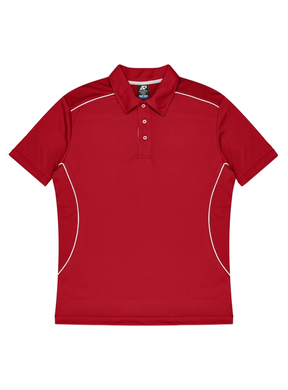 Kuranda Polo Shirt - Men - Polyester, New mesh knit - Red/White