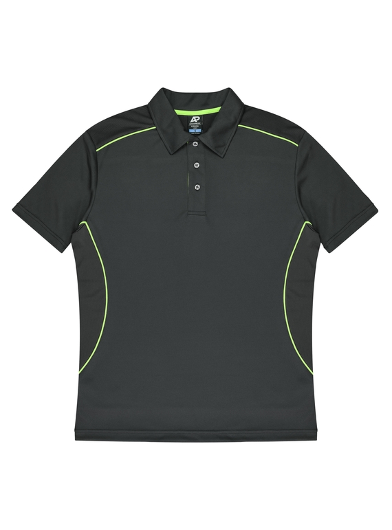 Kuranda Polo Shirt - Men - Polyester, New mesh knit - Slate/Fluoro Green
