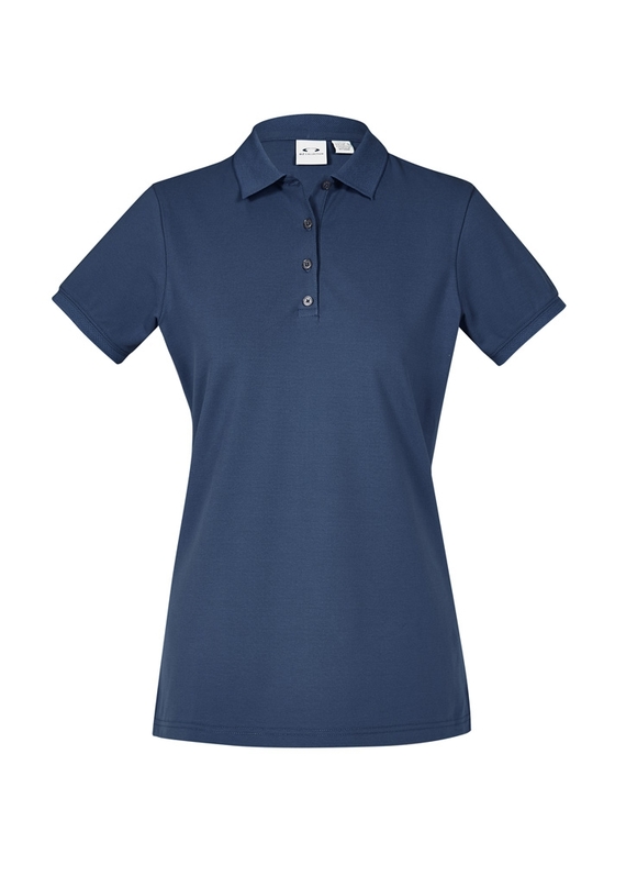 City Cotton Blend Polo Shirt - Women - Mineral Blue