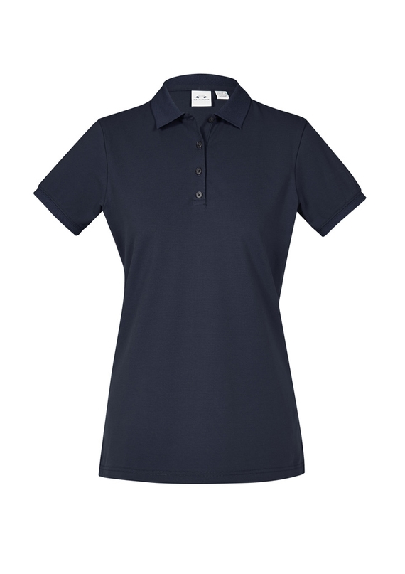 City Cotton Blend Polo Shirt - Women - Navy