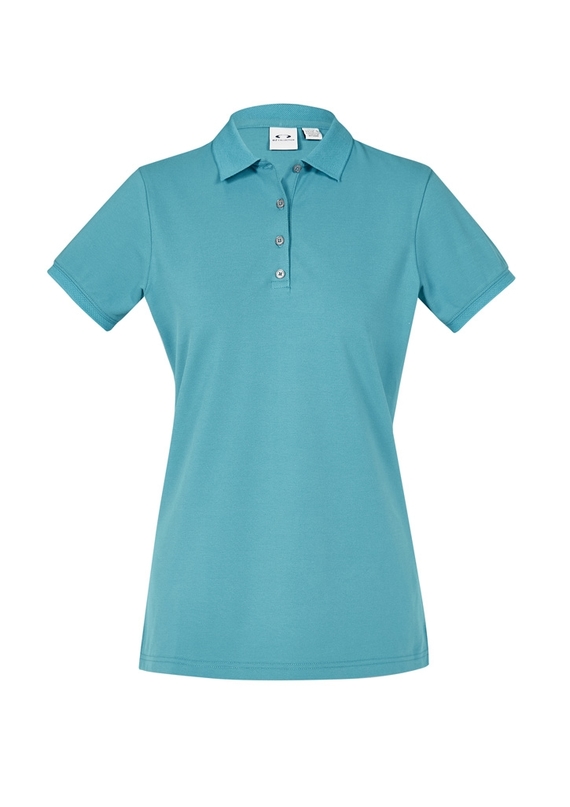 City Cotton Blend Polo Shirt - Women - Teal