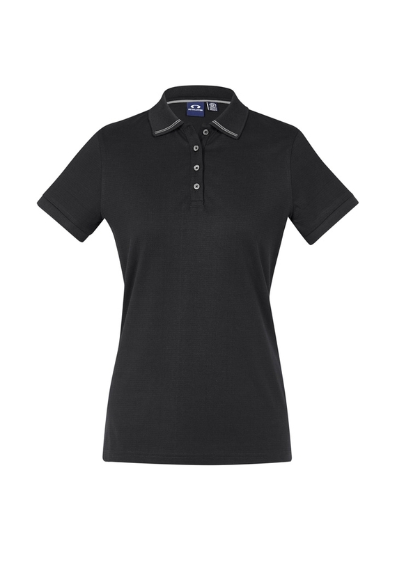 Aston 100% Cotton Polo Shirt - Women - Black/Silver grey