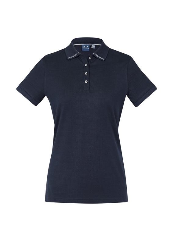 Aston 100% Cotton Polo Shirt - Women - Navy/Silver grey