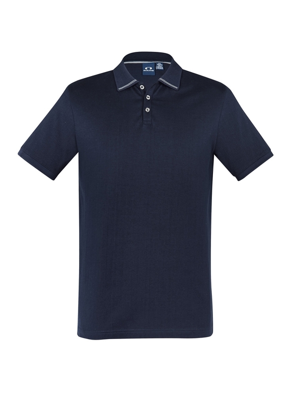 Aston 100% Cotton Polo Shirt - Men - Navy/Silver Grey