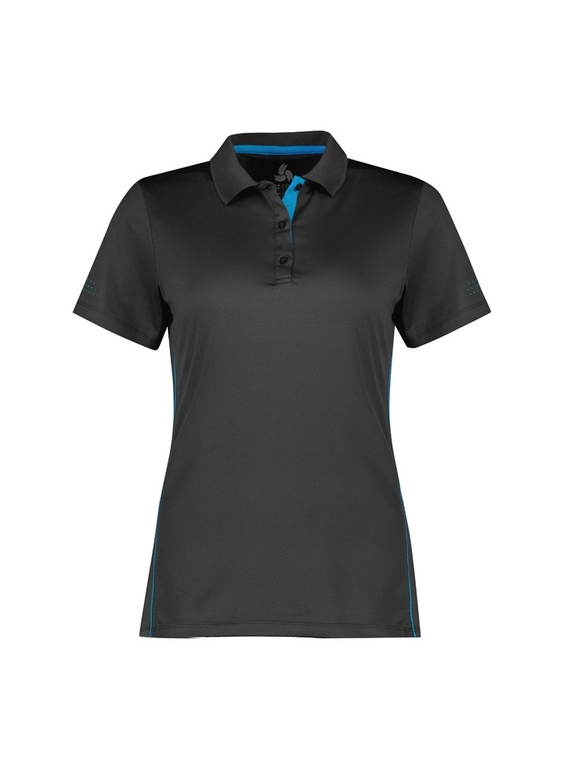 Balance Polo Shirt - Women - Grey/Cyan 