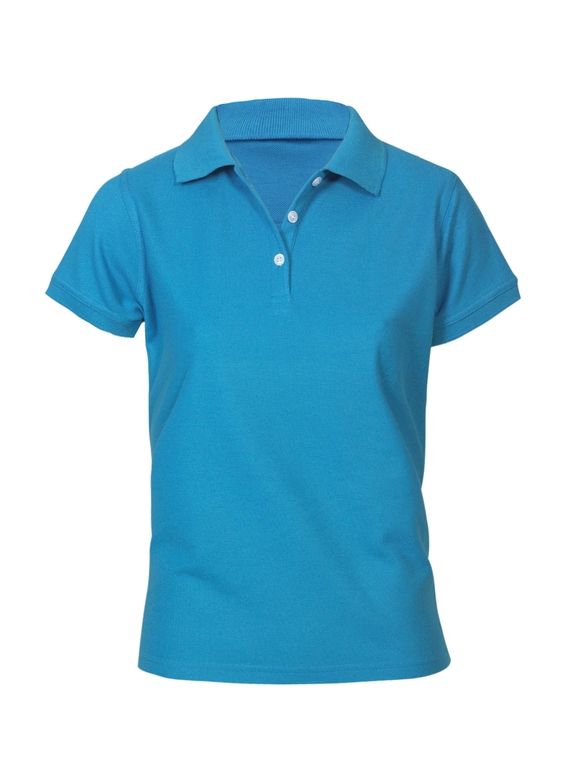 Neon Slim Fit Poly/Cotton Polo Shirt - Women - Cyan