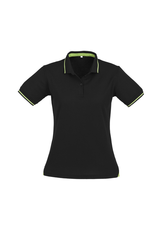 Jet Cotton Backed BIZCOOL Polo Shirt - Women - Black/Bright Green